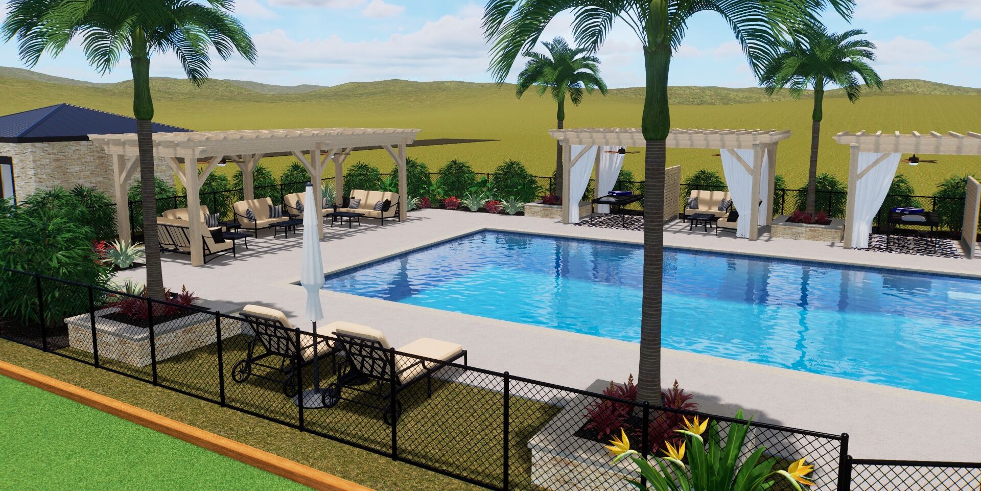 The resort-style pool at Lakecliff Racquet Club on a summer afternoon